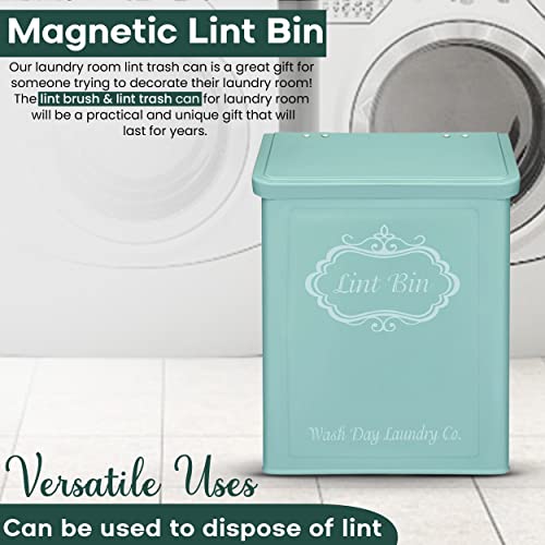 Magnetic Lint Bin for Laundry Room with Lint Brush A3714