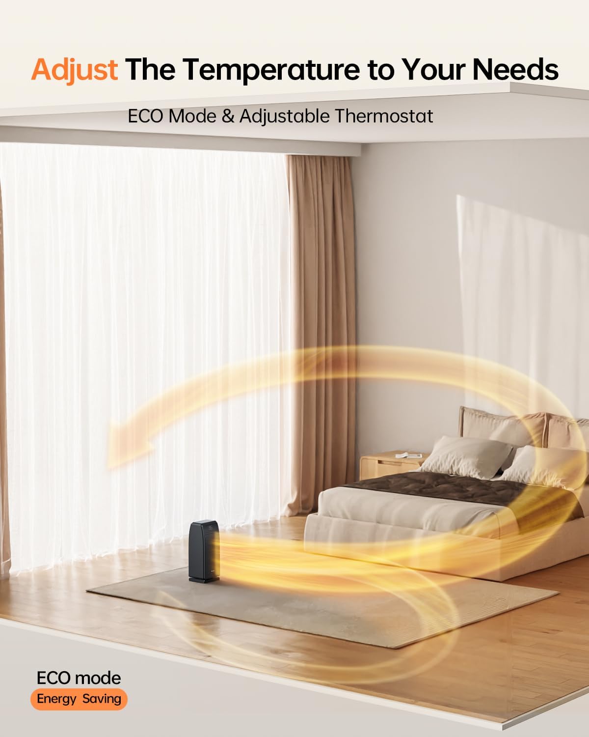FARADAY Space Heater for Indoor Use, 1500W, Quiet, Portable, Black Y350