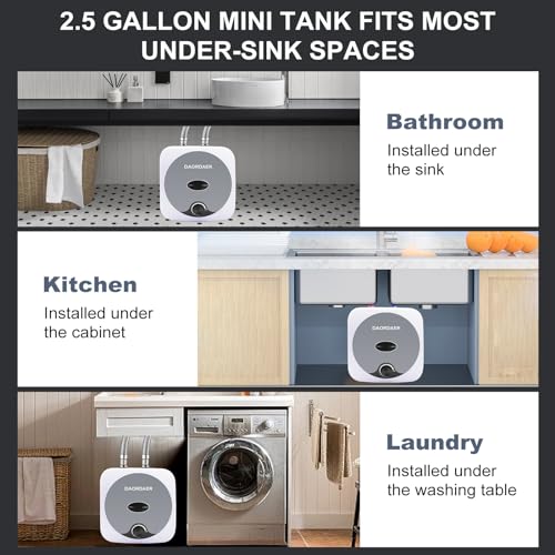 DAORDAER 1.5kW 2.5 Gallon Mini Tank Electric Water Heater for Under Sink X214