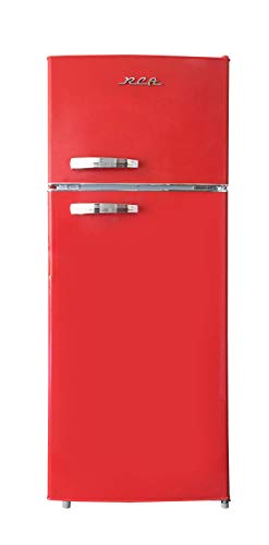 RCA RFR786 2 Door Apartment Size Refrigerator with Freezer, 7.5 cu. ft, Retro