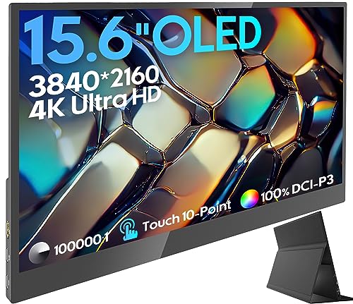 ZSCMALLS 15.6'' 4K OLED Portable Monitor for Laptop, 3840P×2160P