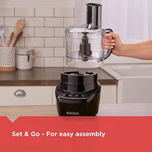 BLACK+DECKER 8-Cup Food Processor, Dishwasher Safe, Black H2519