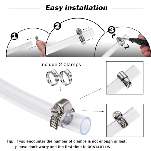 DAVCO Clear Tubing with 2 Stainless Clamps S427773