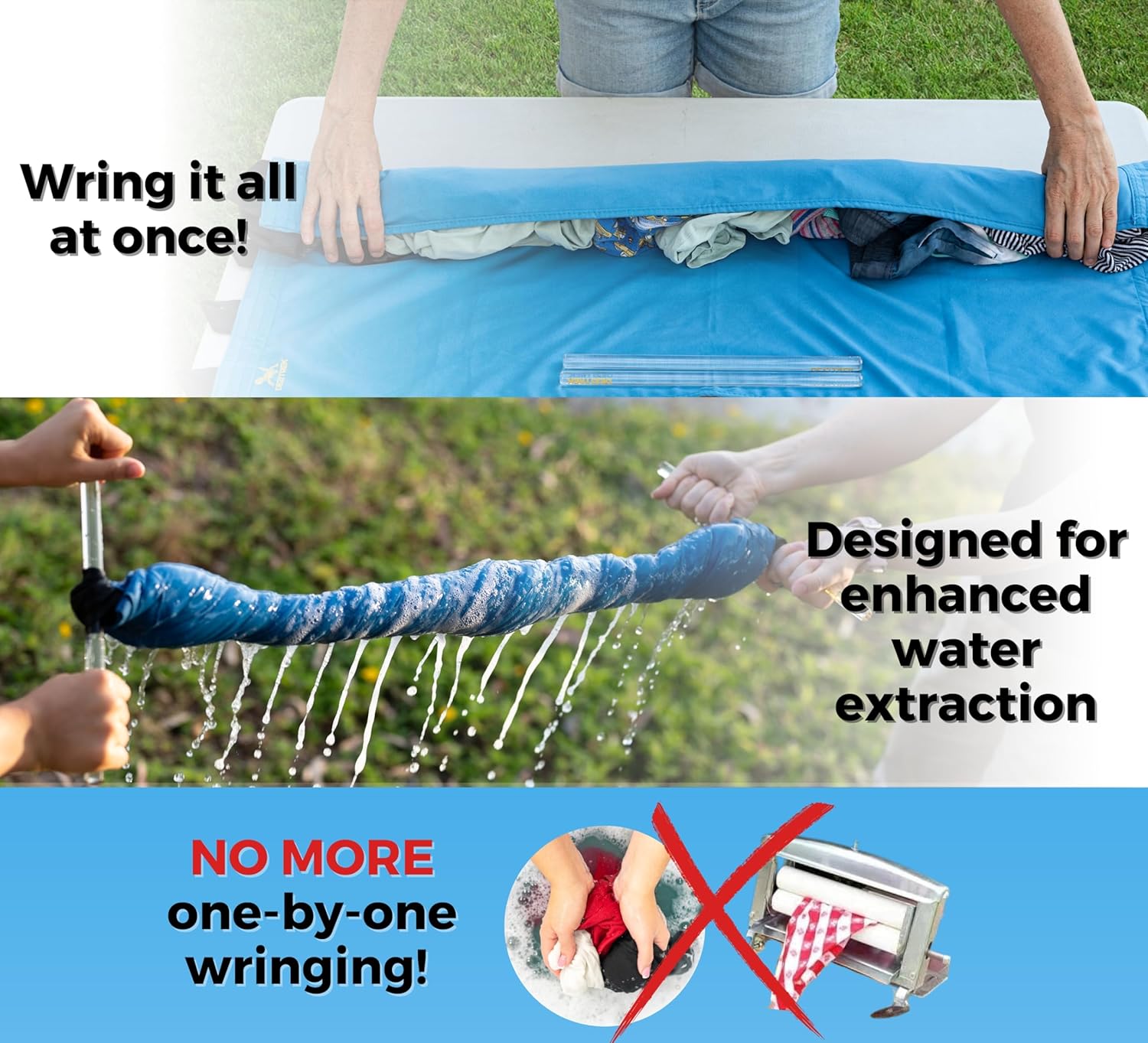 Original Ultra Light Manual Hand Crank Clothes Wringer for Travel and Camping V919596
