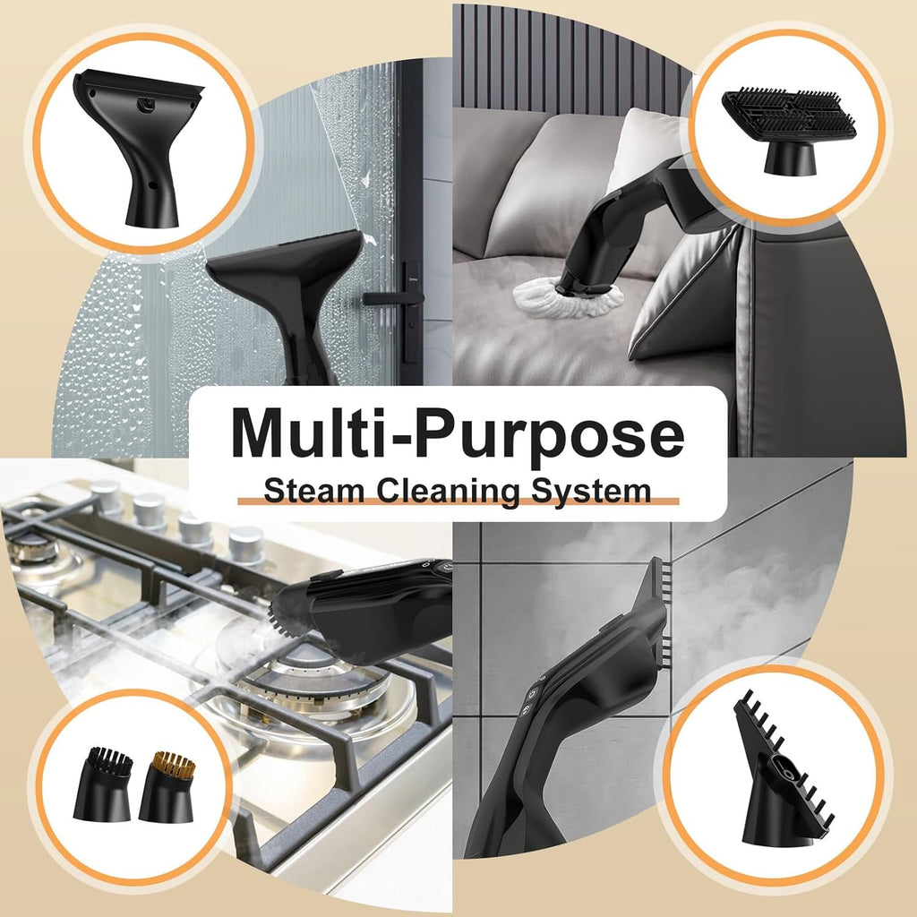 Let'Steam Heavy Duty Steam Mop with 17 Accessories for Hardwood, Tile and Grout P37119