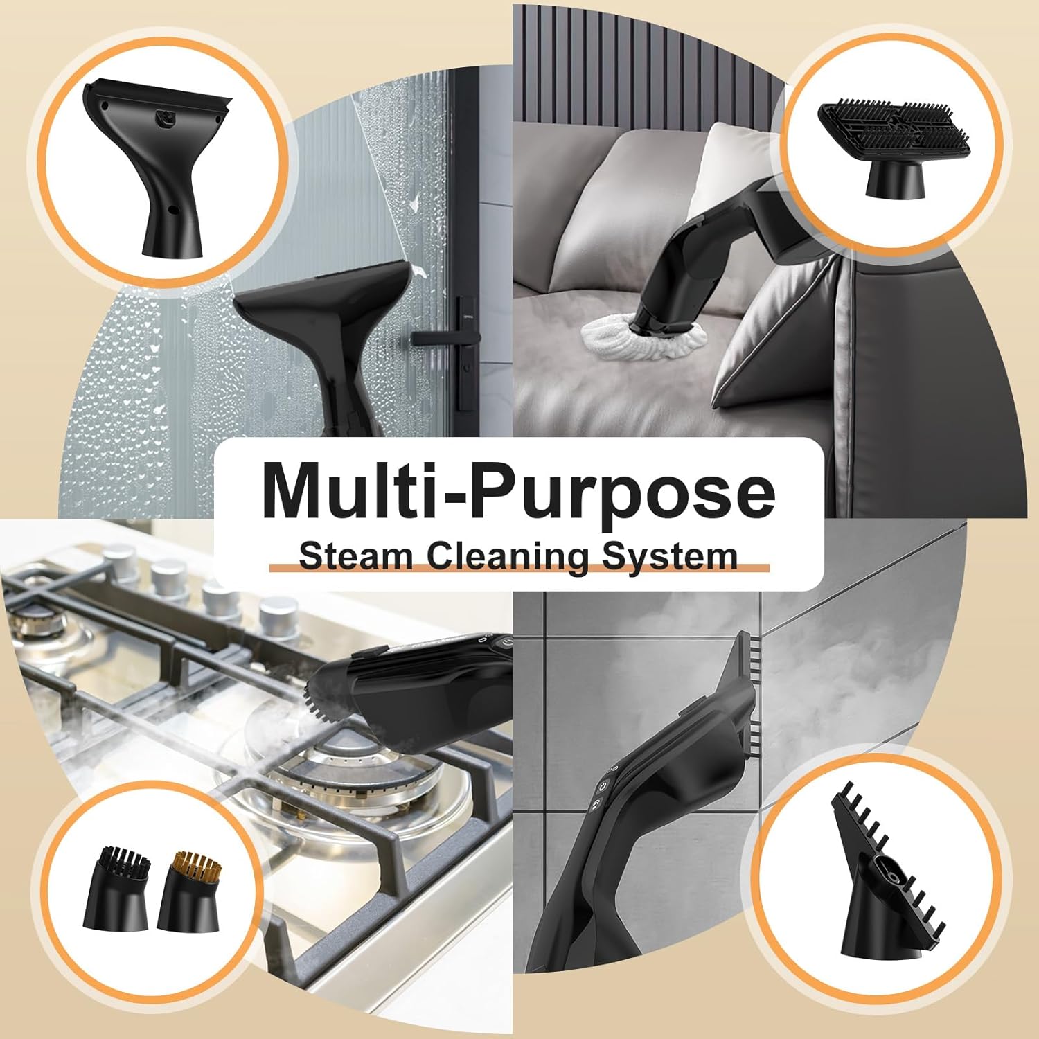 Let'Steam Heavy Duty Steam Mop with 17 Accessories for Hardwood, Tile and Grout P37119