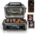 Ninja OG951 Woodfire Pro Connect Premium XL Outdoor Grill & Smoker, Bluetooth, App Enabled, Air Fryer, Woodfire Technology, 2 Built-In Thermometers, Black (Renewed)