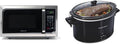 Farberware Countertop Microwave 900 Watts, 0.9 cu ft - Microwave Oven With LED Lighting & Hamilton Beach Slow Cooker, Extra Large 10 Quart, Stay or Go Portable With Lid Lock, Dishwasher Safe