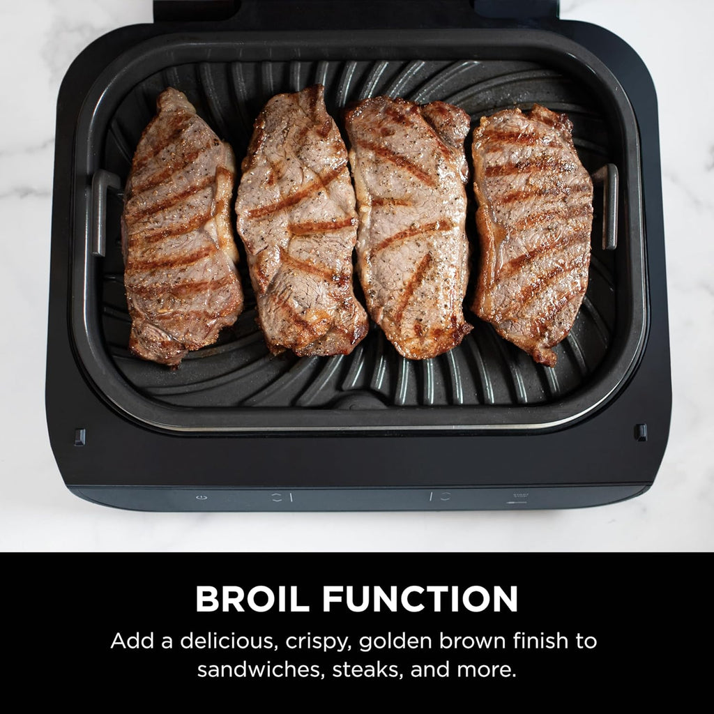 Ninja FG551 Foodi Smart XL 6-in-1 Indoor Grill with Air Fry, Black/Silver D573