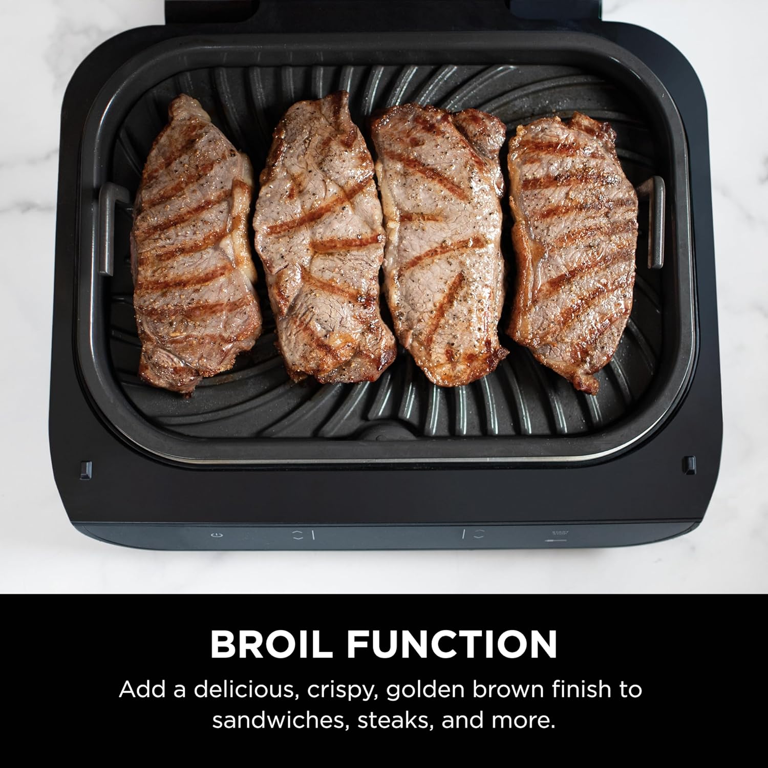 Ninja FG551 Foodi Smart XL 6-in-1 Indoor Grill with Air Fry, Black/Silver D573