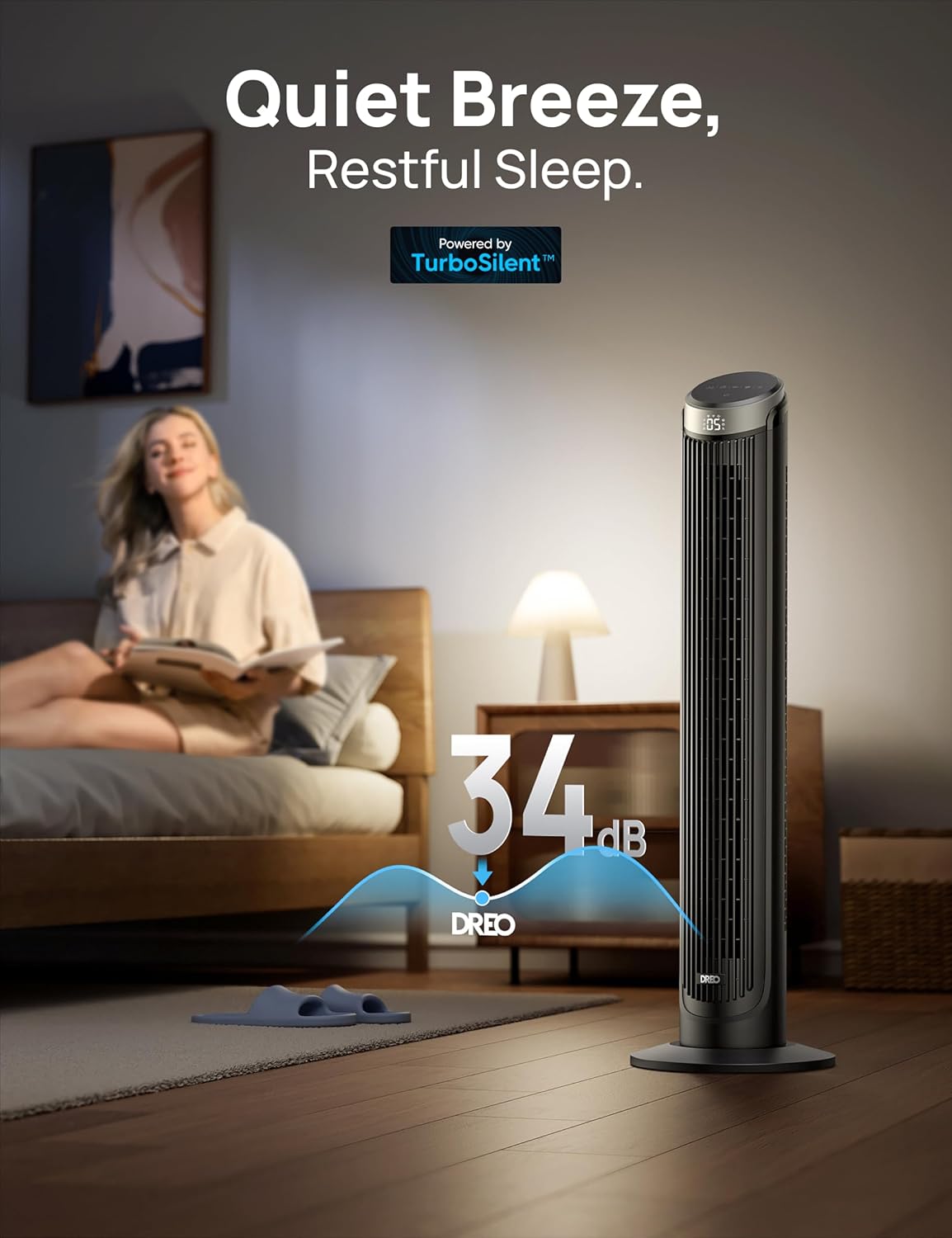 Dreo Smart Tower Fan and Air Circulator Fan Bundle with Remote Q4910