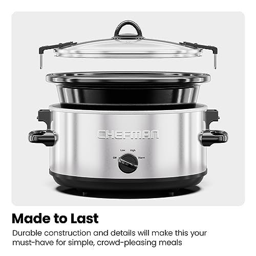 Chefman 5 Qt. Slow Cooker, Glaze-Free Pot M568955