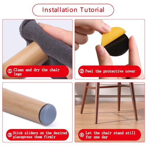 Furniture Sliders for Carpet and Hardwood Floors, Self-Stick Teflon Pads B344095
