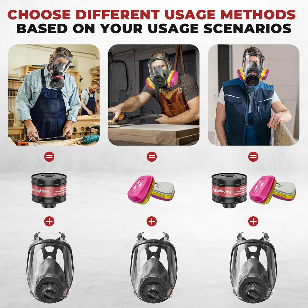 Gas Mask with 60923 and 40mm Filters for Chemical and Nuclear Survival D968