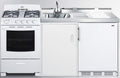 Summit Appliance ACK72GASW 72" Wide All-in-One Kitchenette with 115V 4-Burner Gas Range, Refrigerator-Freezer, Sink, Cutting Board and Cutlery Storage, and a Storage Cabinet