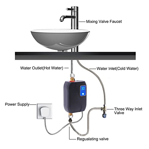 Electric Tankless Water Heater 110V 3000W for Under Sink Kitchen H66942
