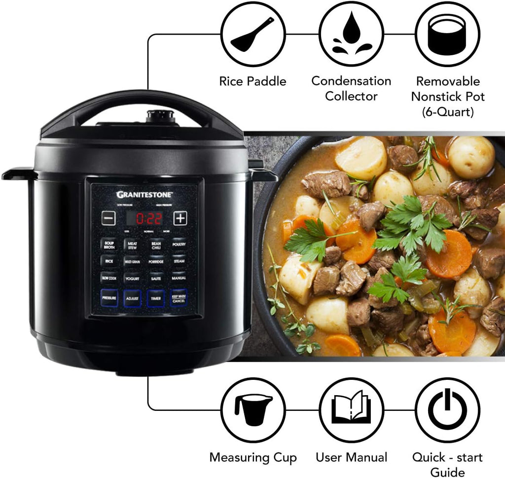 Granitestone 12-in-1 Multicooker 6 Quart with LED Display A391