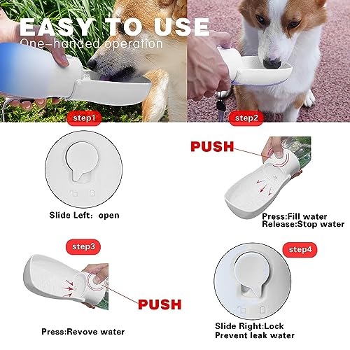 Portable Dog Water Bottle with Activated Carbon Filter, Leak Proof, 10 oz M66324