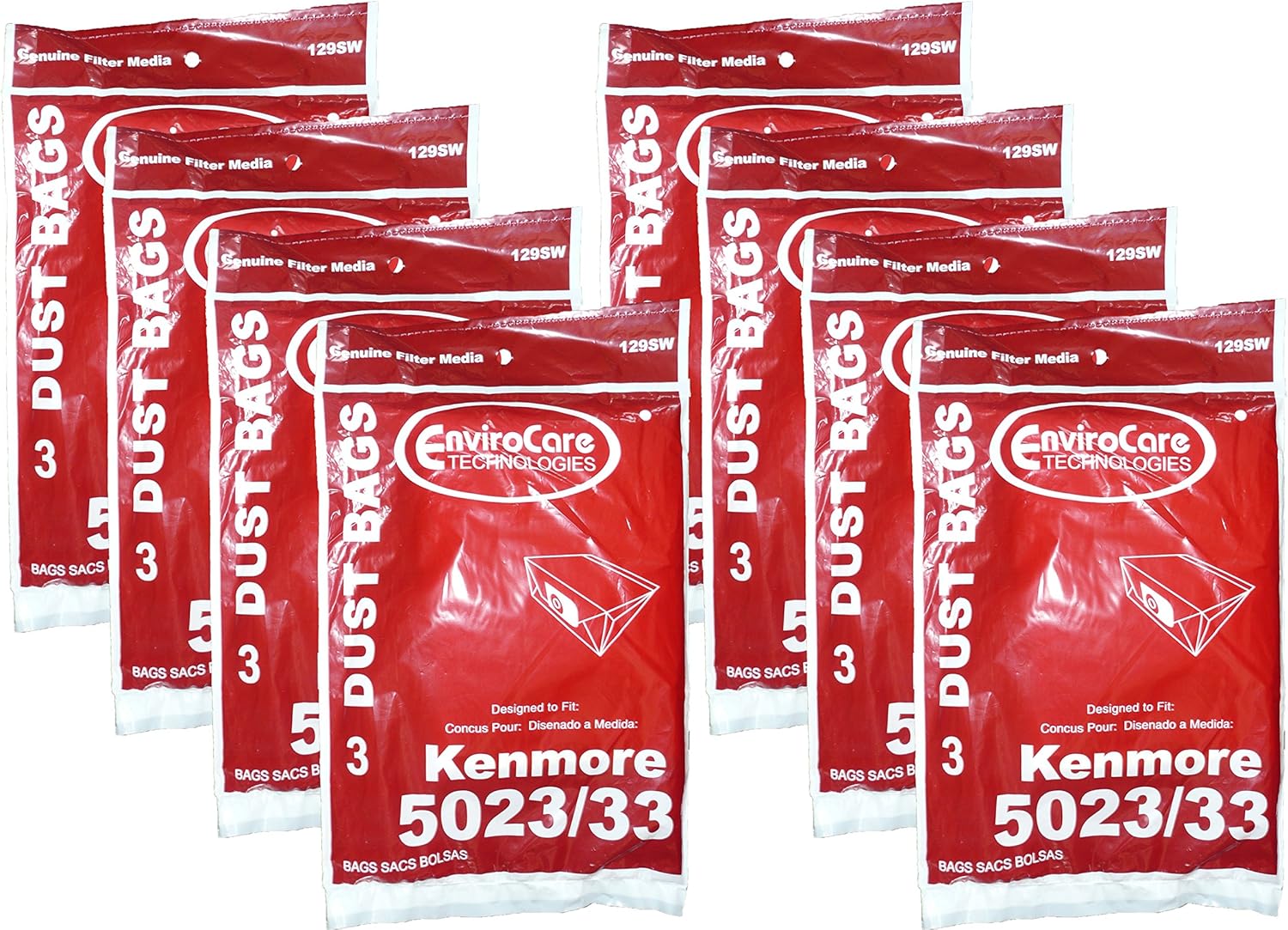 24 Kenmore Sears Allergy Vacuum Bag, Canister Vacuum Cleaners, 5023-5033 Bag Changed to Kenmore Type E for Manufacture Model # 609196, 116.25950
