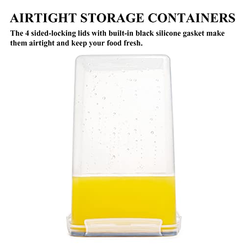 Wildone Large Food Storage Containers 5.2L Airtight BPA Free, 4 Pieces with Labels H84825