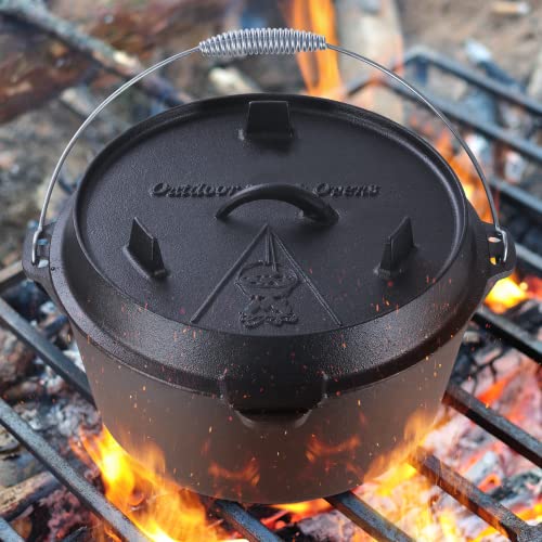 Cast Iron Dutch Oven with Lid Lifter Handle and Dual Function Lid Griddle A392