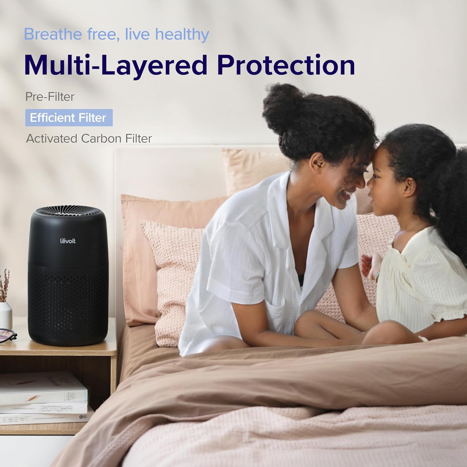 LEVOIT Air Purifier for Bedroom Home, 3-in-1 HEPA Filter with Fragrance Sponge N10841