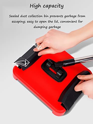 YADMISU Carpet Sweeper Manual Non Electric Triple Brush Lightweight W467943