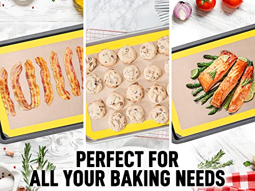 Zulay Kitchen 2 Pack Silicone Baking Mat Sheet Set - Reusable Nonstick Half Sheet E946328