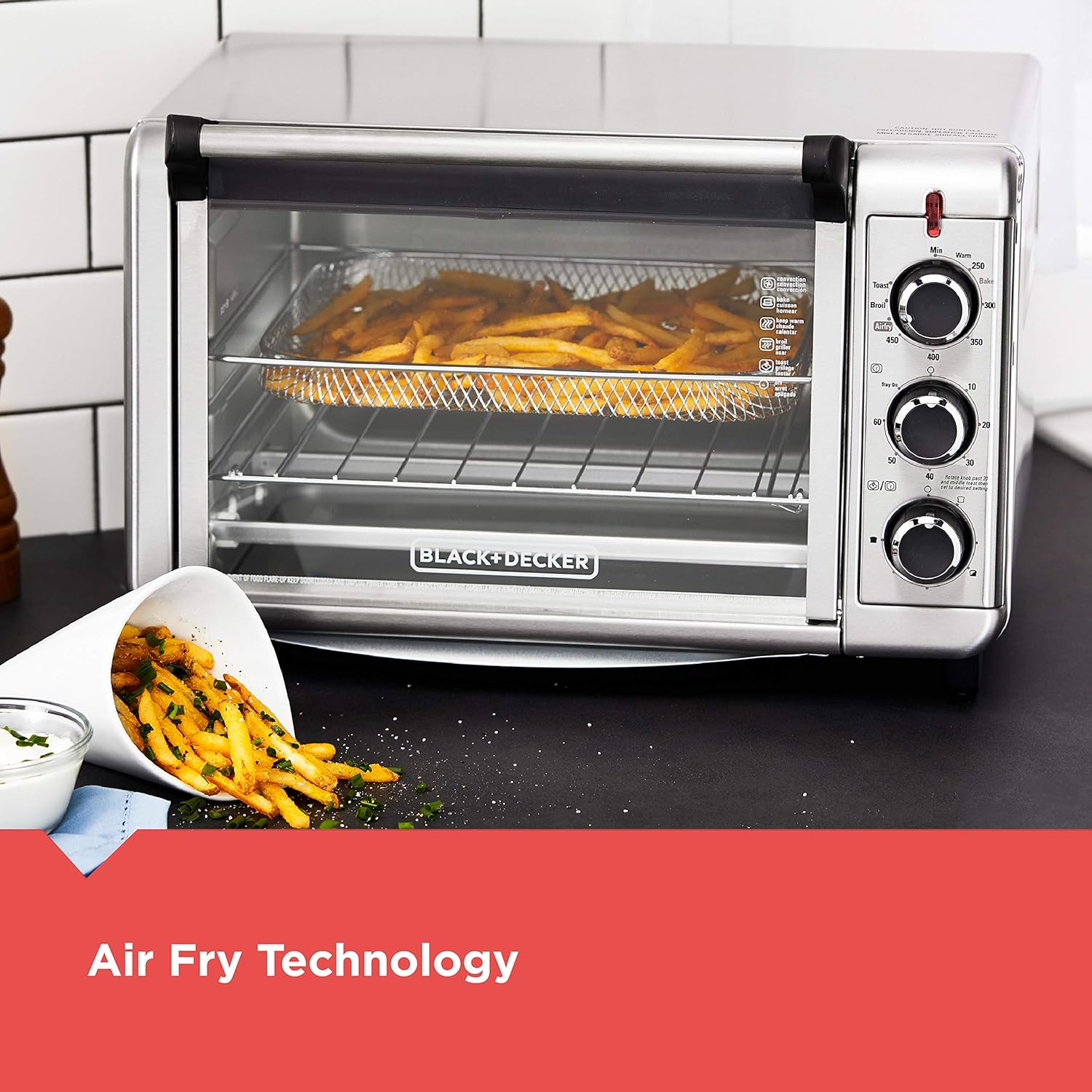 BLACK+DECKER 6-Slice Air Fry Toaster Oven, Stainless Steel Z50948