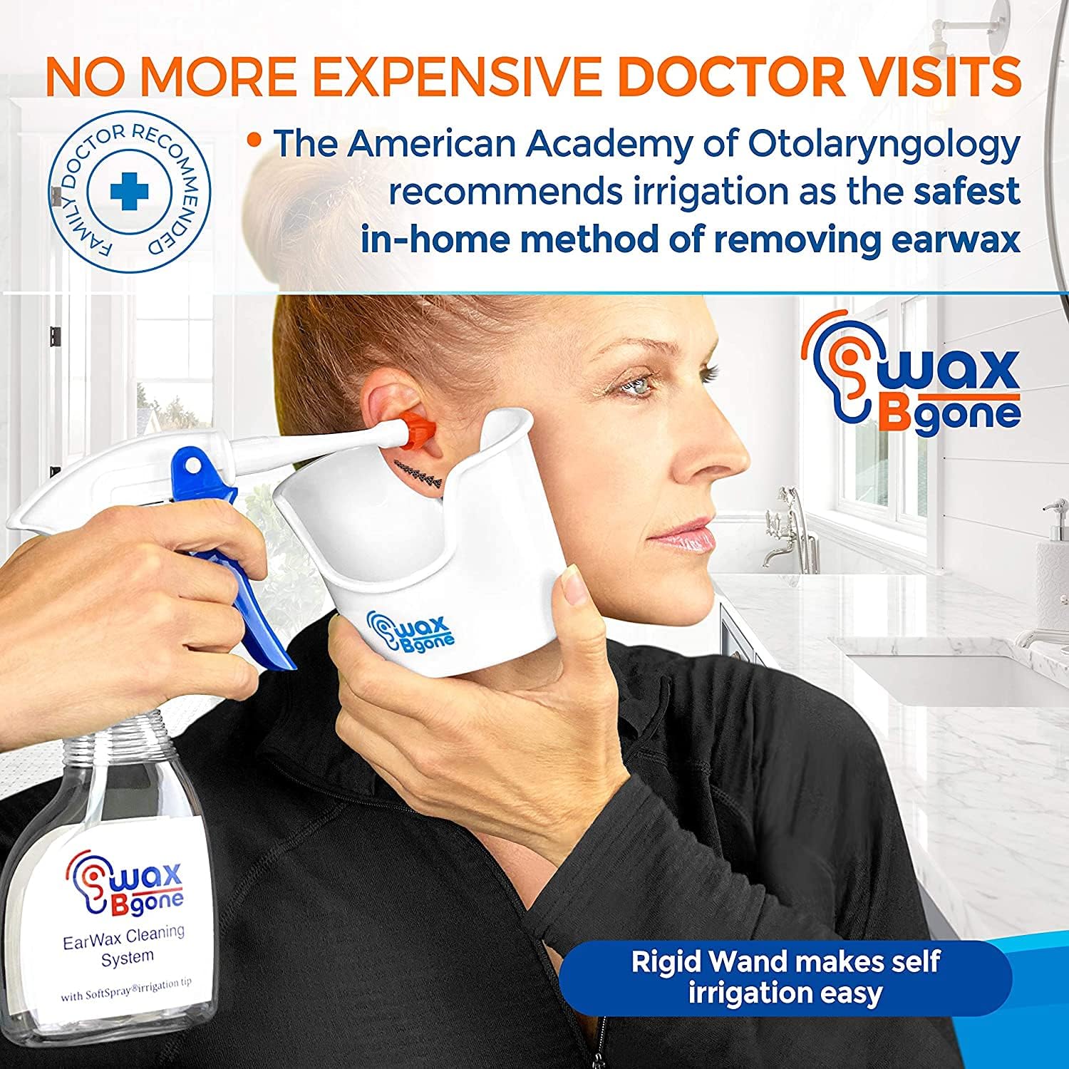 WaxBgone Ear Cleaner Earwax Removal Kit with 3 Tips J746518