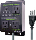 Refrigerator Surge Protector Three Outlet Voltage Protector for Home Appliances with Time Delay, Protects Against Brownout, Spike, Instant Surge All Voltage Abnormalities