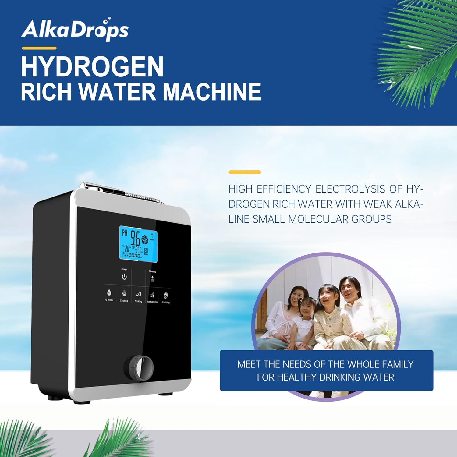 Water Ionizer and Purifier Machine, pH 3-11 Alkaline Acid Water, 11 Plate Electrode U29265