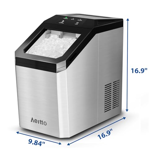 Aeitto Nugget Ice Maker Countertop, 55 lbs/Day, Stainless Steel Q1690