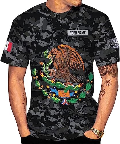 Personalized Mexican Shirts for Men 3D Customized Mexico Shirts for Men Mexico Shirts for Women Mexico Flag Shirt