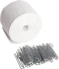 Curtain Pleat Tape, 10 Yards Pleater Tape for Curtains, Included 30 Pcs Stainless Steel 4 Prongs Curtain Pleater Hooks for DIY Pinch Pleat Curtain, White