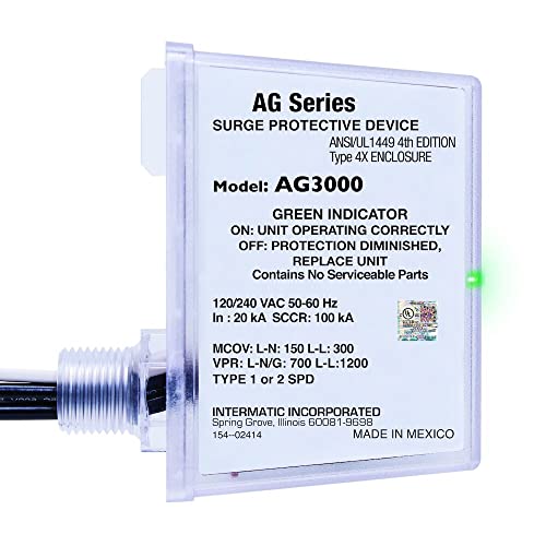 Intermatic AG3000 120/240 VAC Universal HVAC Surge Protective Device, 2 Pack - Comprehensive Surge Protection, TPMOV Technology, Watertight Enclosure - UL Listed and Reliable