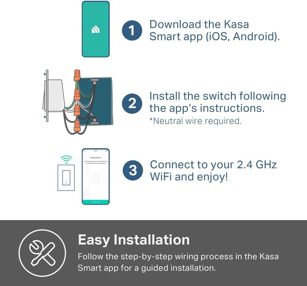 Kasa Smart 2-Gang Wi-Fi Light Switch HS200-2, White X660