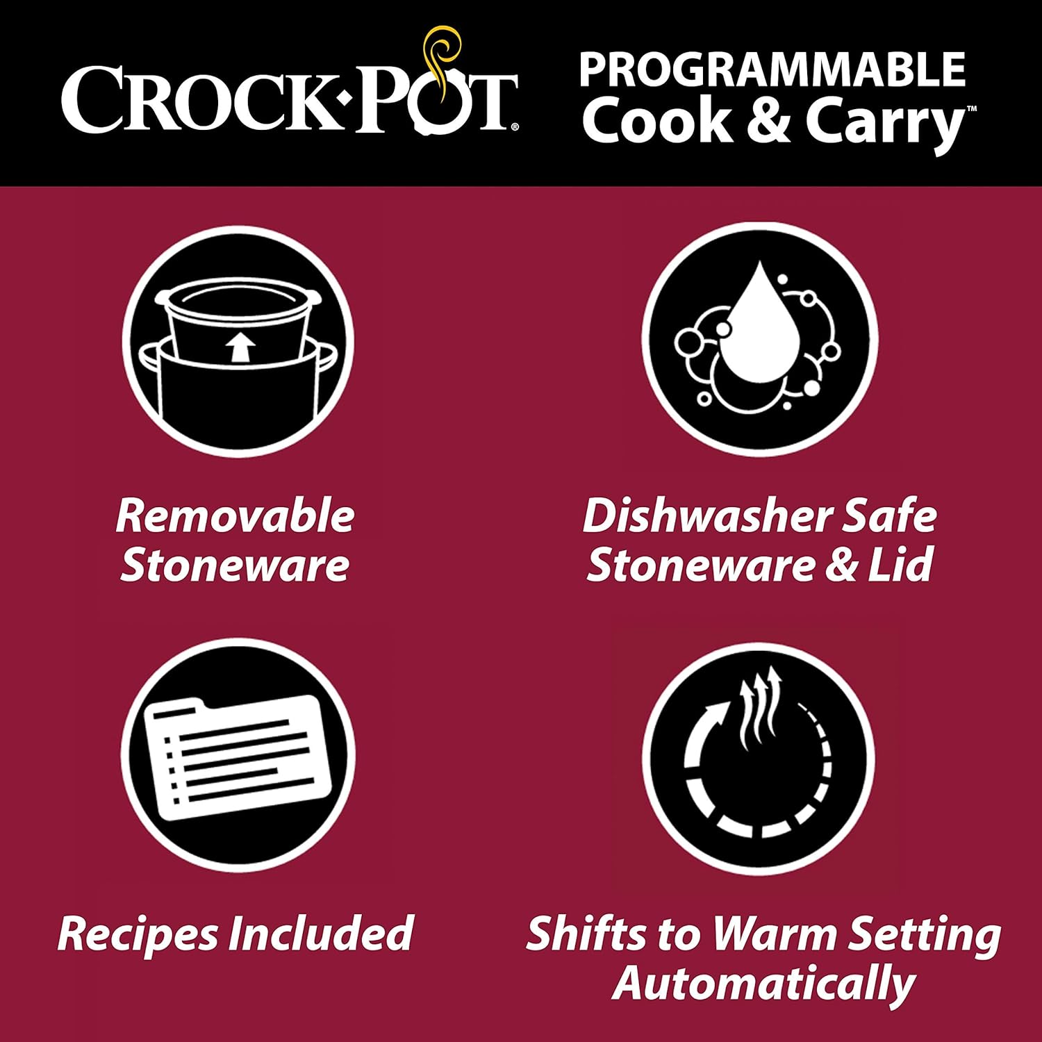 Crock-Pot 6 Quart Programmable Slow Cooker with Digital Timer, Stainless Steel D211