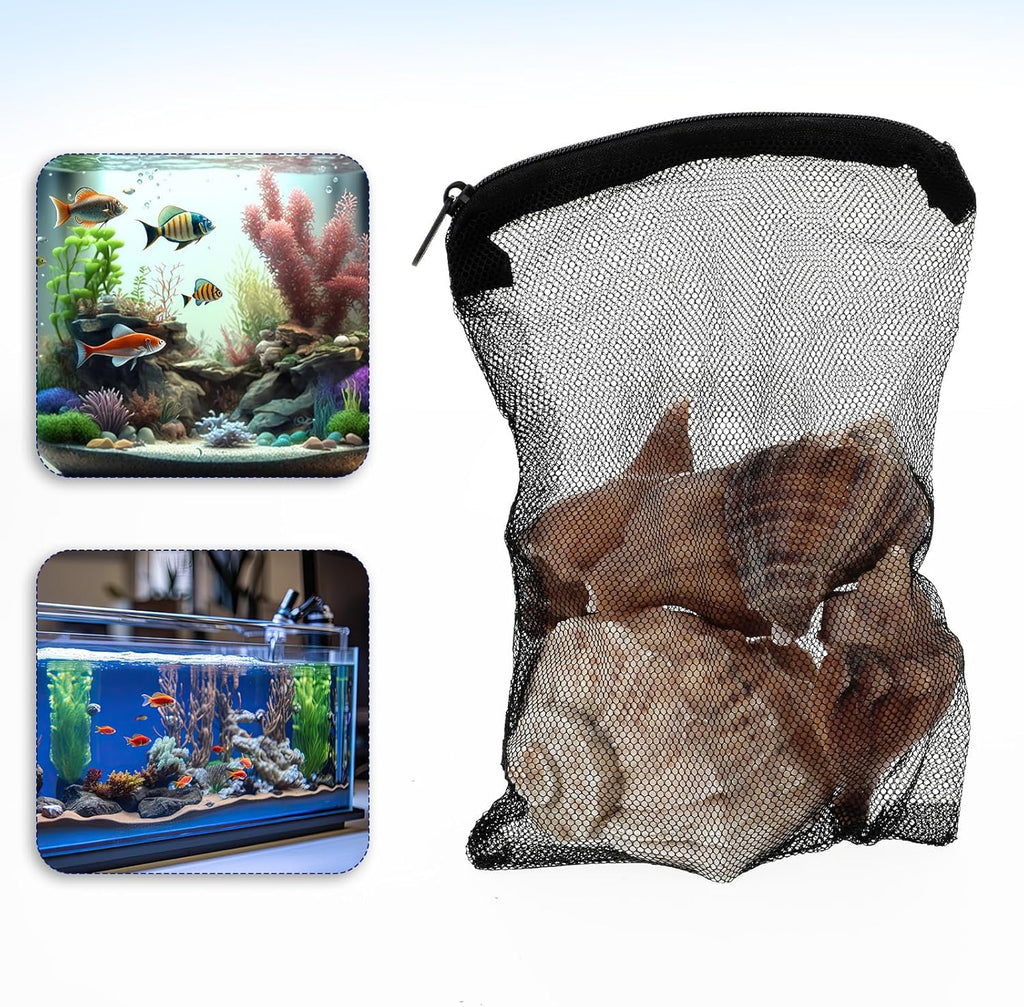 Aquarium Filter Media Bags with Zipper, Reusable Mesh Bags for Substrate L2299