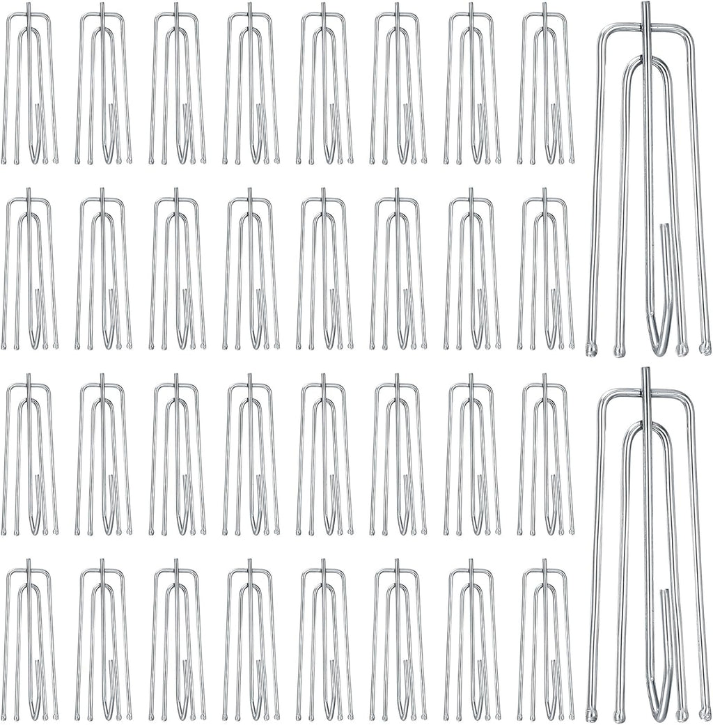 Curtain Hooks for Drapes, 70pcs Pinch Pleat Curtain Hooks, Curtain Tape Drapery Pleat Hooks, Curtain Pleater Tape Hooks, 4 Prongs Drapery Hook Pins Stainless Steel for Pleated Drapes Curtain