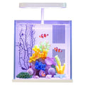 Betta Clown Fish Tank Aquarium Starter Kits 2 Gallon Small Glass Desktop Fish Tank with LED Light and Utra Quiet Water Pump Filter