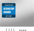 24" By 30" Stainless Steel Stove Backsplash, Reversible Ultra Flat Splatter Guard Range Hood Backsplash, Easy Clean Wall Shield Metal Panel, Compatible with Broan-NuTone 413004