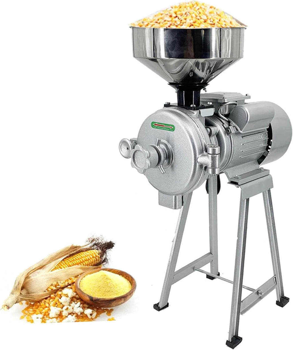 3000W Commercial Mill Grinder for Home Stores, 220V Grain Mill Grinder Corn Grinder Flour Mill Cereals Grinder with Funnel for Cereals/Rice/Corn/Coffee/Wheat Speedy Grinding