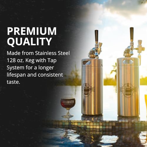 Keg Smiths 128 oz Portable Stainless Steel Draft Keg System J902