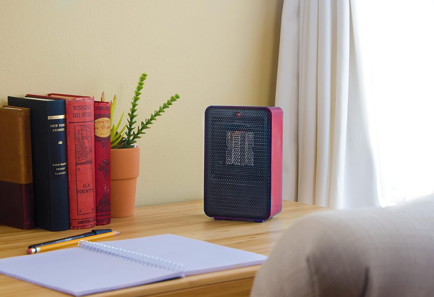 Comfort Zone CZ410RD 200W Portable Ceramic Desktop Heater with Fan, Red Z52347