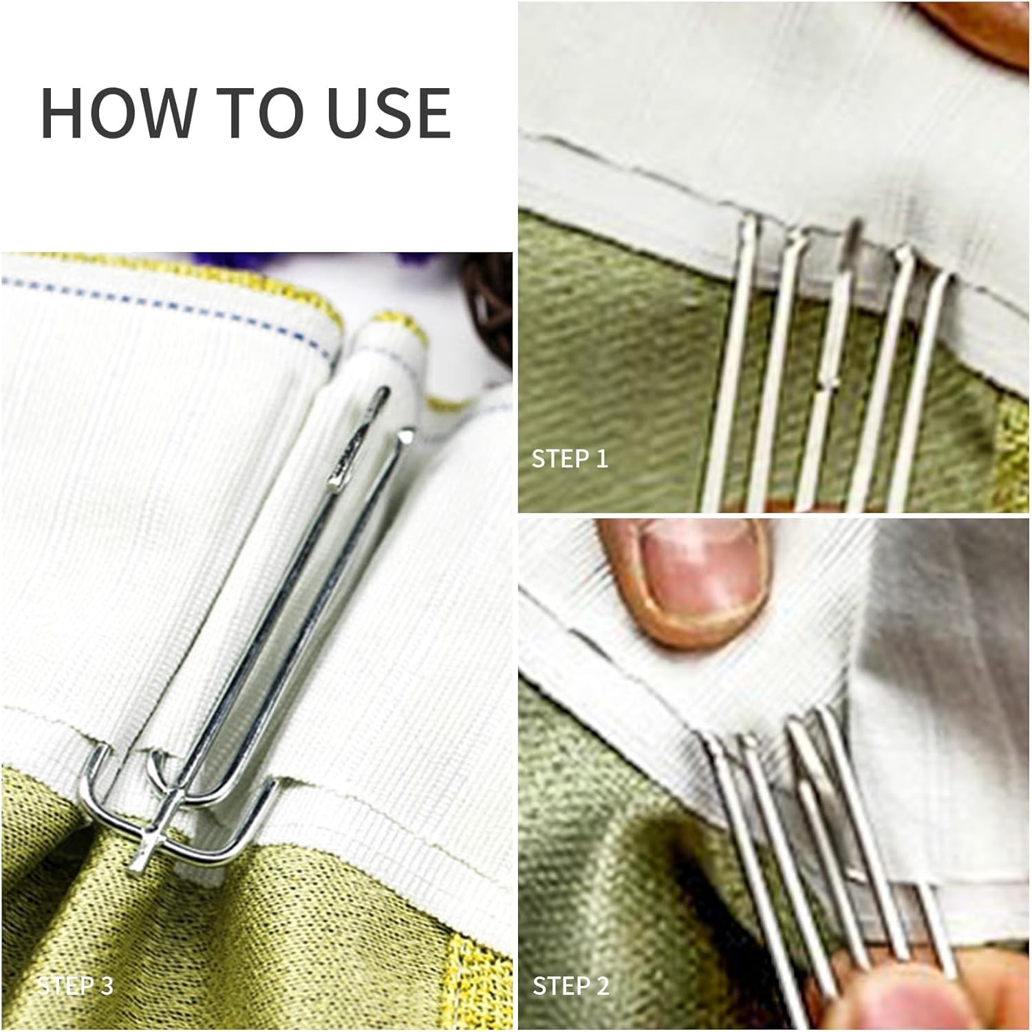 Curtain Hooks for Drapes, 70pcs Pinch Pleat, Stainless Steel 4 Prongs A344