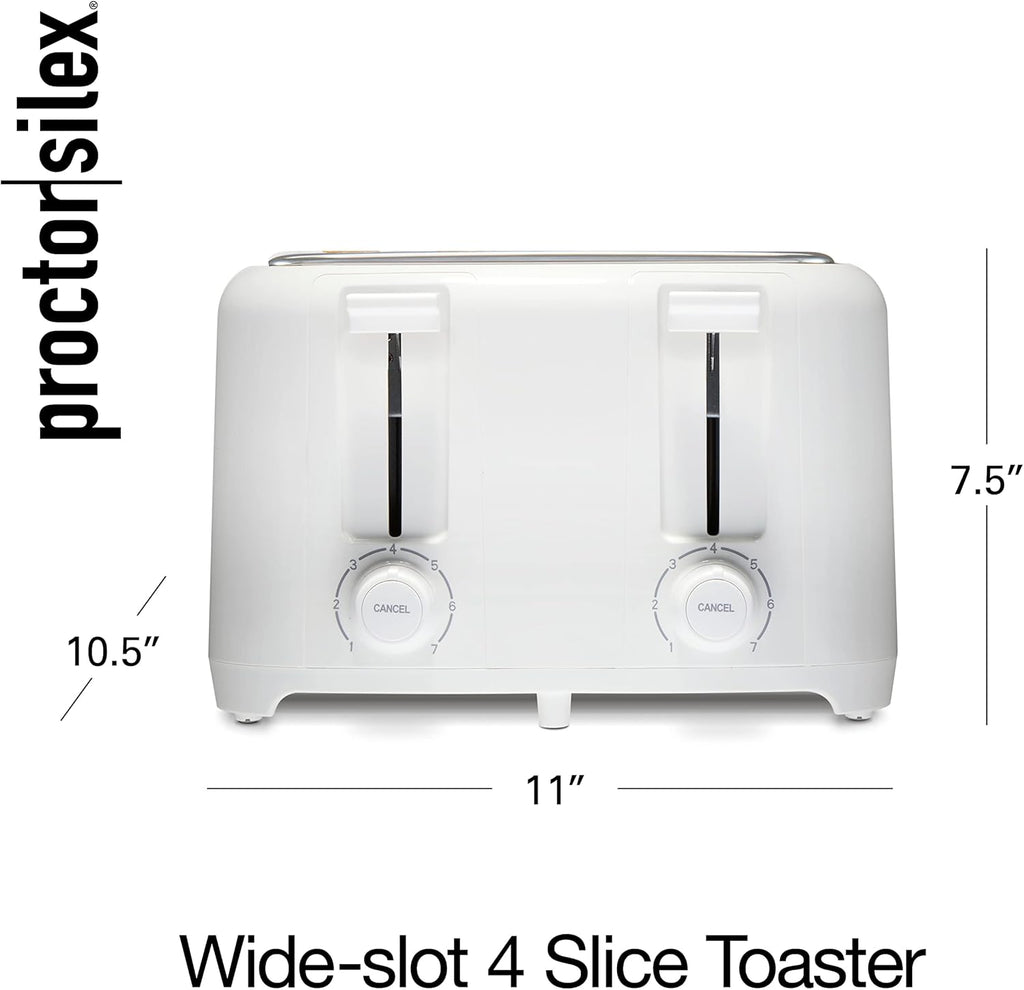 Proctor Silex 4 Slice Toaster with Extra Wide Slots, White W361