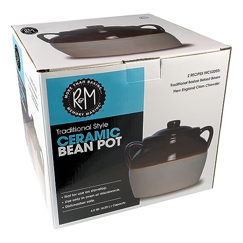 R & M International 4.5 Quart Ceramic Bean Pot G53160