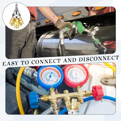 Gisafai 3 Way Air Manifold Air Hose Splitter with 3 Steel Couplers and 1/4" NPT Plug D745659