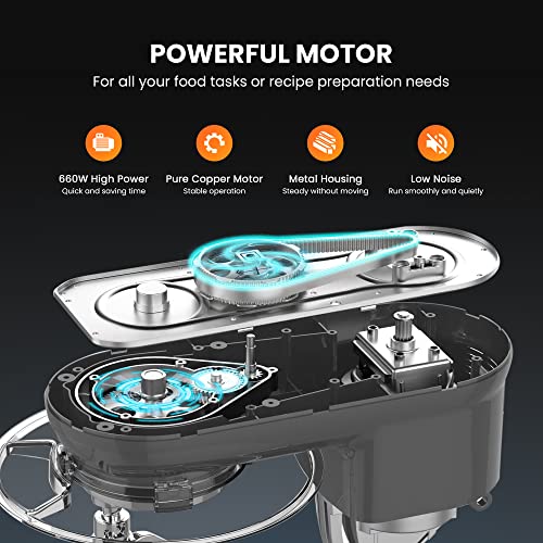 VIVOHOME 650W 6-Speed Tilt-Head Stand Mixer V48834